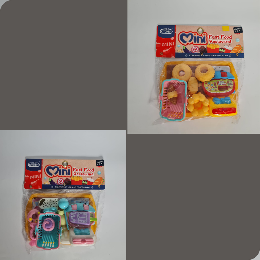 Mini Fast Food Resturant Set (Mix) 19.5x19.5x5cm